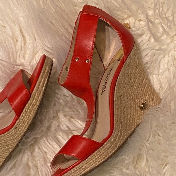 Michael Kors Red Wedge Sandals - Picture 2 of 8